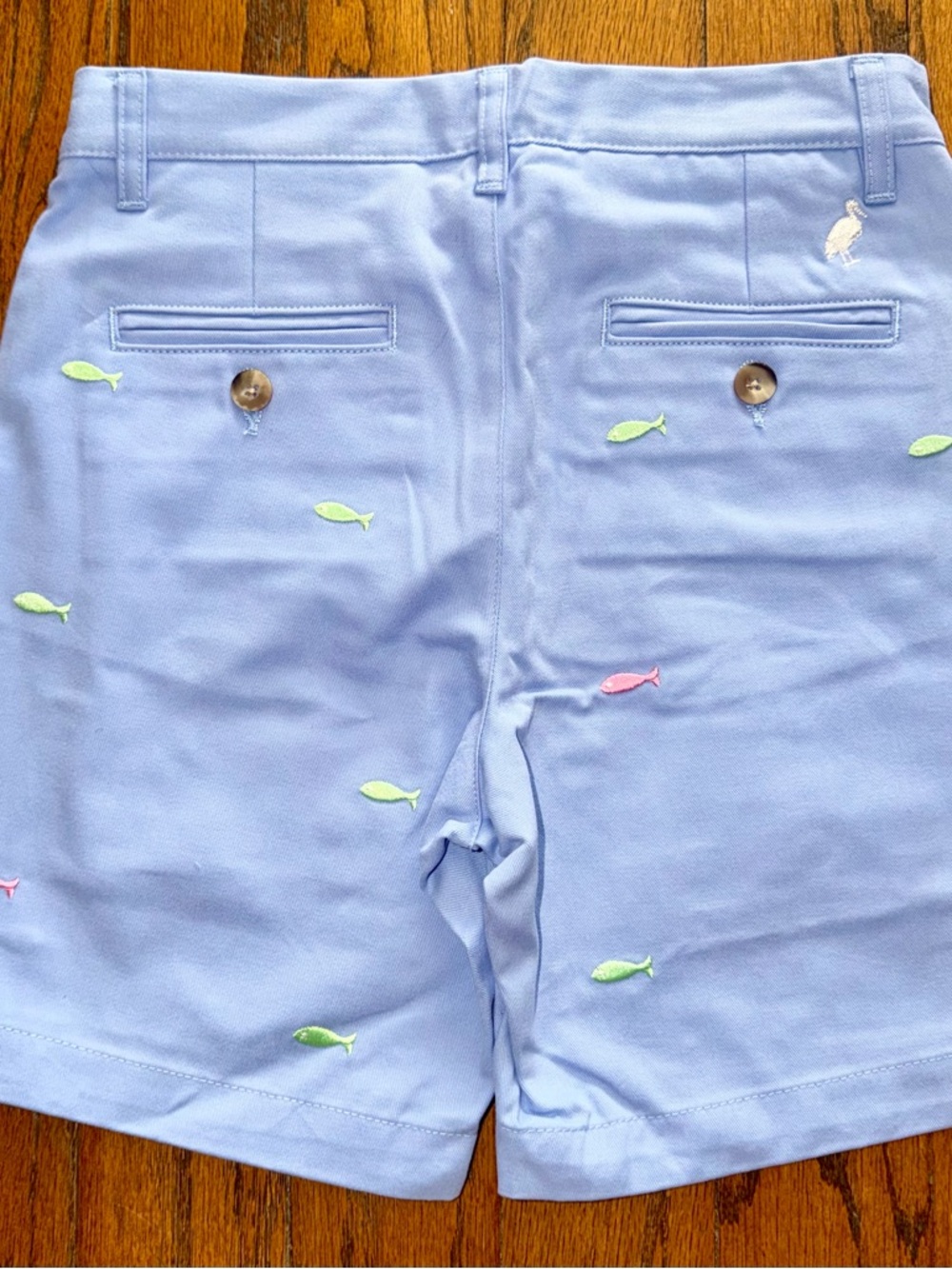 The Beaufort Bonnet Company Light Blue Embroidered Fish Charlie’s chinos